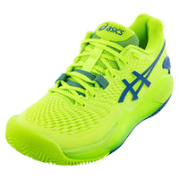 Load image into Gallery viewer, ASICS GEL-RESOLUTION 9 CLAY WOMEN&#39;S ( HAZARD GREEN/REBORN BLUE) - Marcotte Sports Inc
