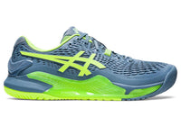 Load image into Gallery viewer, ASICS GEL-RESOLUTION 9 (STEEL BLUE/HAZARD GREEN) - Marcotte Sports Inc
