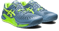 Load image into Gallery viewer, ASICS GEL-RESOLUTION 9 (STEEL BLUE/HAZARD GREEN) - Marcotte Sports Inc
