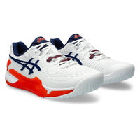 Load image into Gallery viewer, ASICS GEL-RESOLUTION 9 WHITE &amp; BLUE EXPANSE MEN&#39;S TENNIS SHOES - Marcotte Sports Inc
