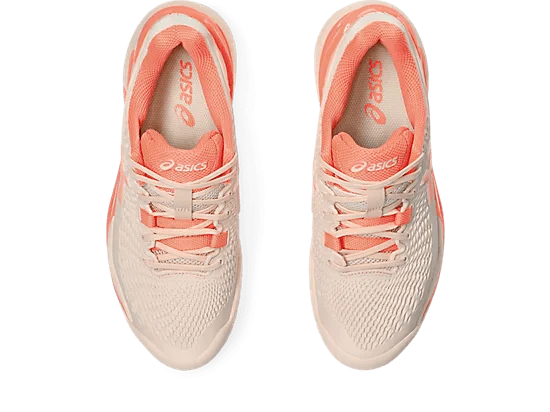 ASICS GEL-RESOLUTION 9 WOMEN'S TENNIS SHOES (PEARL PINK/SUN CORAL