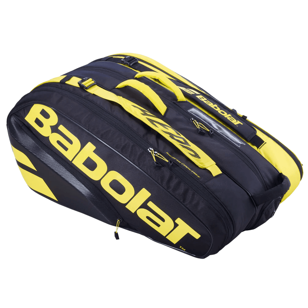 BABOLAT PURE AERO 12 PACK RACQUET BAG (BLACK/YELLOW) - Marcotte Sports Inc