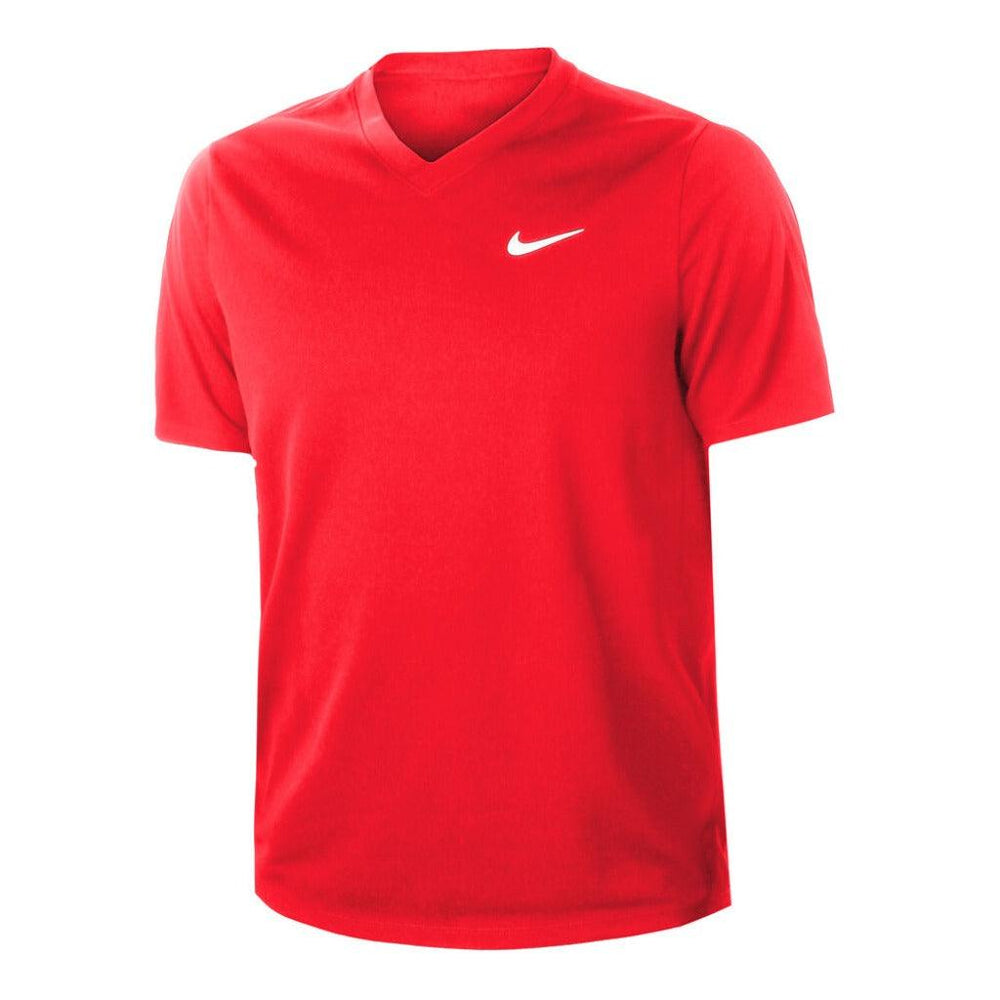 NIKE COURT DRI-FIT VICTORY TOP (MEN'S) - UNIVERSITY RED/WHITE - Marcotte Sports Inc
