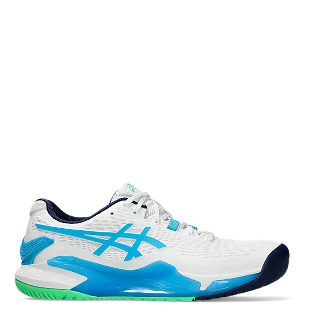 ASICS GEL-RESOLUTION 9 (WHITE/DIGITAL AQUA)