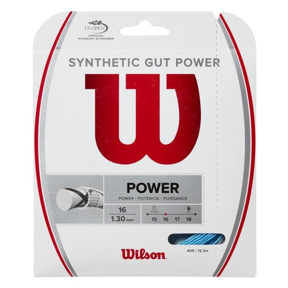 WILSON SYNTHETIC GUT POWER 16 TENNIS STRING (BLUE) - Marcotte Sports Inc