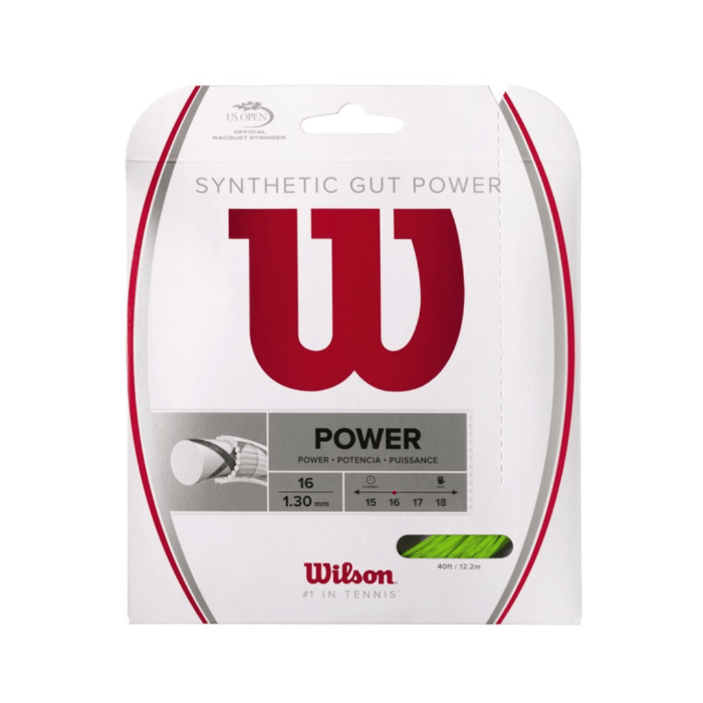 WILSON SYNTHETIC GUT POWER 16 TENNIS STRING (LIME) - Marcotte Sports Inc