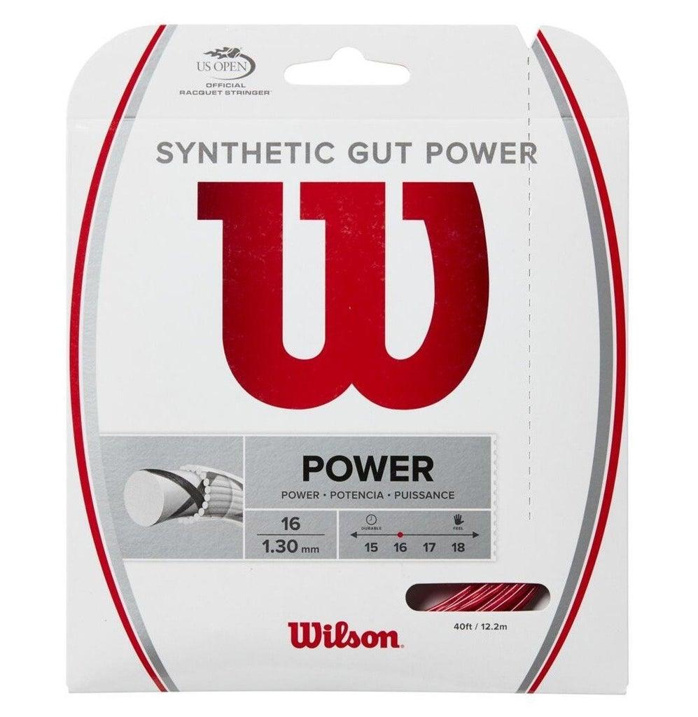 WILSON SYNTHETIC GUT POWER 16 TENNIS STRING (RED) - Marcotte Sports Inc