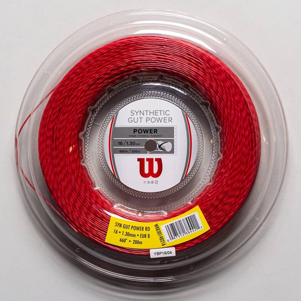 WILSON SYNTHETIC GUT POWER 16 TENNIS STRING REEL (RED) - Marcotte Sports Inc