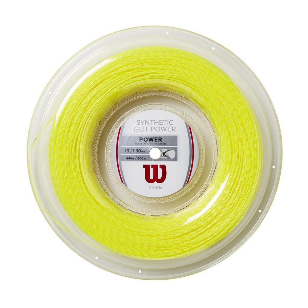 WILSON SYNTHETIC GUT POWER 16 TENNIS STRING REEL (YELLOW) - Marcotte Sports Inc