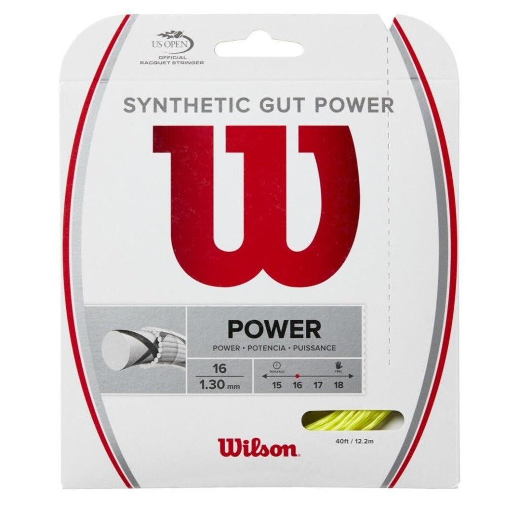 WILSON SYNTHETIC GUT POWER 16 TENNIS STRING (YELLOW) - Marcotte Sports Inc